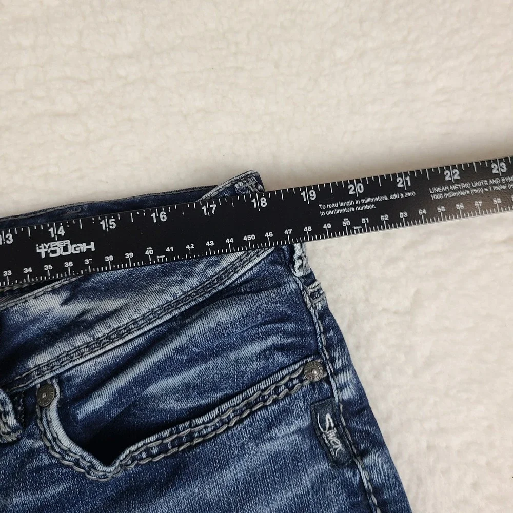 Silver Jeans Womens 18x31 Blue Suki High Slim Boot Denimotion Dark Wash Denim *